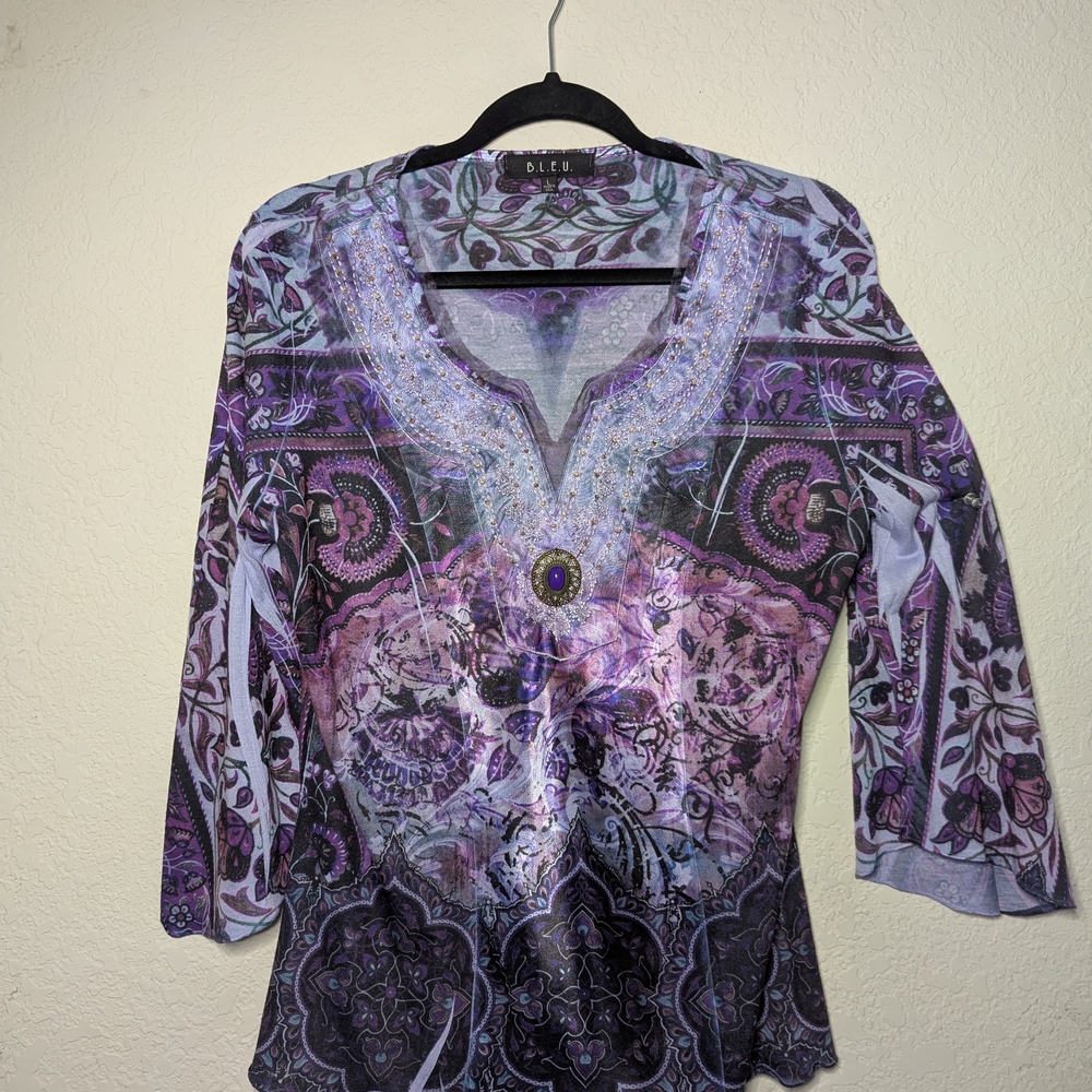 Women's Purple Patterned Top